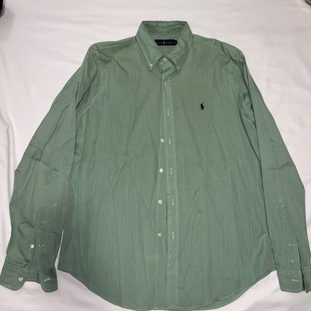 Green Ralph Lauren button up . Size L
